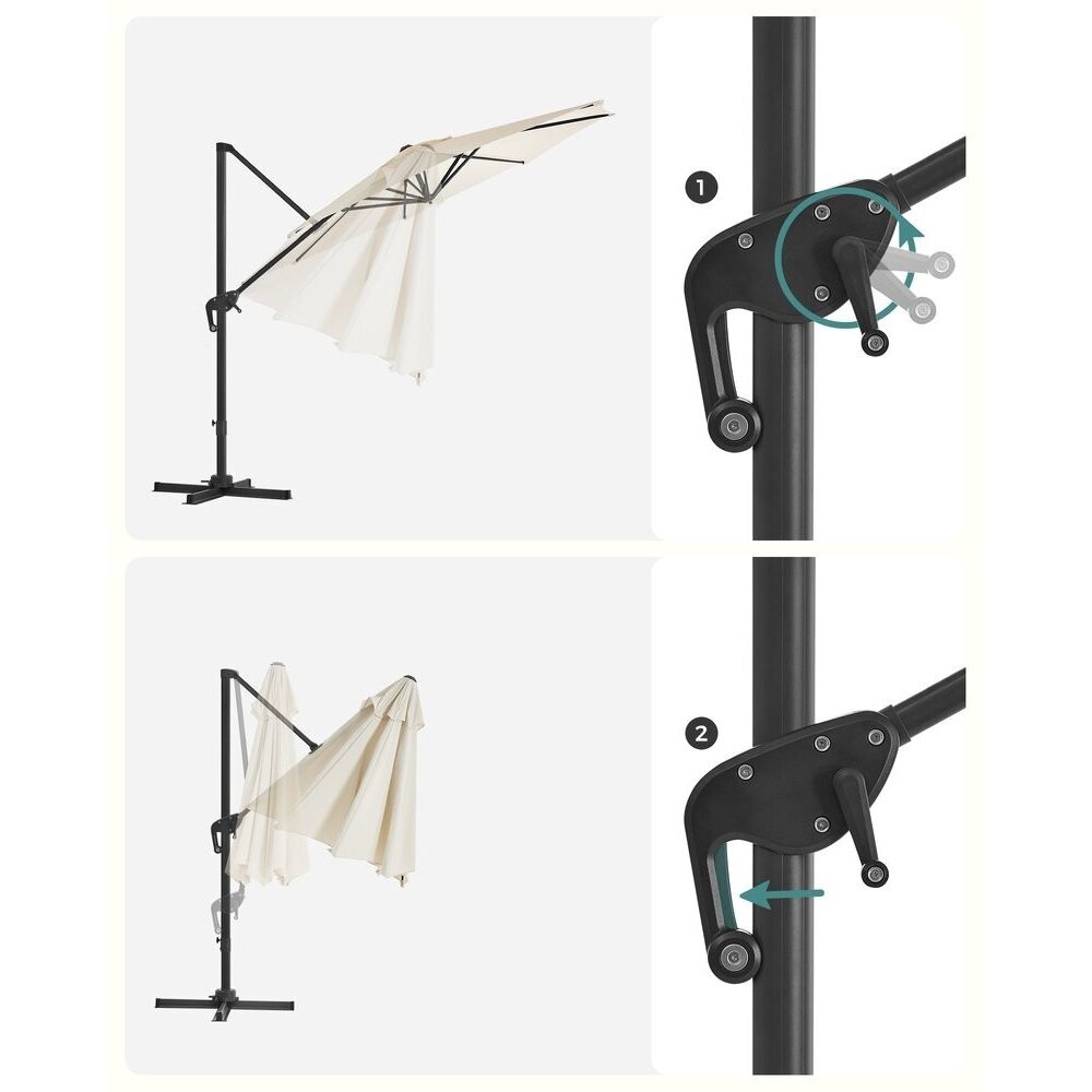 Reguliuojamas lauko skėtis su stovu, Ø 300 cm (Ekspozicinė prekė) 6