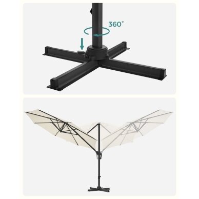 Reguliuojamas lauko skėtis su stovu, Ø 300 cm (Ekspozicinė prekė) 3 Reguliuojamas lauko skėtis su stovu, Ø 300 cm (Ekspozicinė prekė) 3