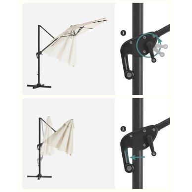 Reguliuojamas lauko skėtis su stovu, Ø 300 cm (Ekspozicinė prekė) 6 Reguliuojamas lauko skėtis su stovu, Ø 300 cm (Ekspozicinė prekė) 6