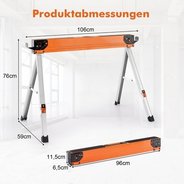 Reguliuojamo aukščio statybiniai ožiai, atramos, 2 vnt, iki 500 kg 7 Reguliuojamo aukščio statybiniai ožiai, atramos, 2 vnt, iki 500 kg 7