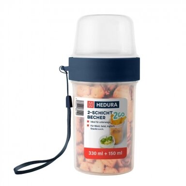HEDURA 2 dalių užkandžių indelis, 330 ml + 150 ml