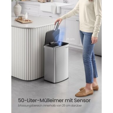 Sensorinė šiukšliadėžė, 50 l