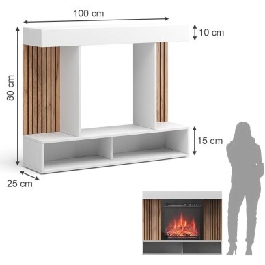 Elektrinis židinys su šildymo funkcija ir apdaila LYNEA, 1800W 7 Elektrinis židinys su šildymo funkcija ir apdaila LYNEA, 1800W 7