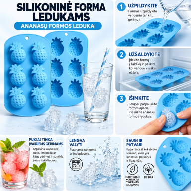 Silikoninė ledukų formelė - ''Ananasas''