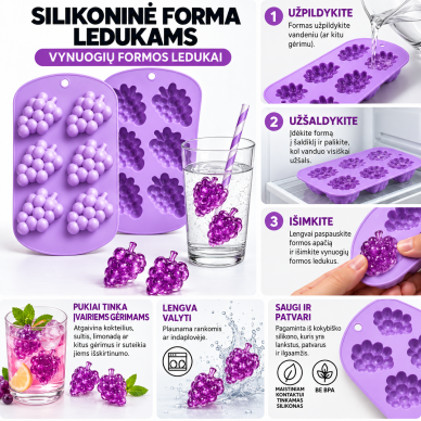Silikoninė ledukų formelė - ''Vynuogė'' 1