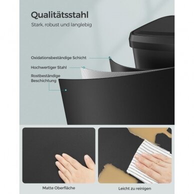 Šiukšliadėžė su švelnaus užsidarymo mechanizmu, 50 l 2