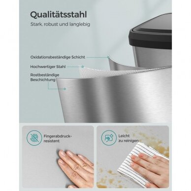 Šiukšliadėžė su švelnaus užsidarymo mechanizmu, 50 l 3 Šiukšliadėžė su švelnaus užsidarymo mechanizmu, 50 l 3