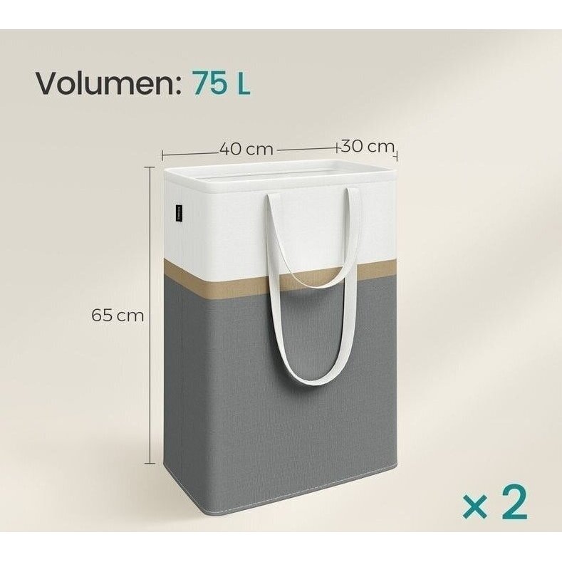 Skalbinių krepšiai su rankenomis, 2 x 75 l 5