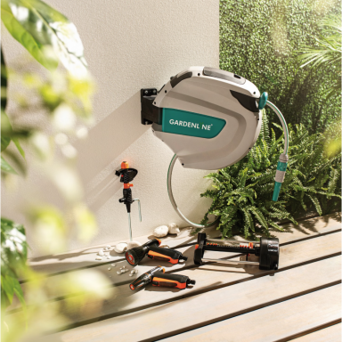 GARDENLINE sieninė automatinė laistymo žarnos ritė su 20 m žarna