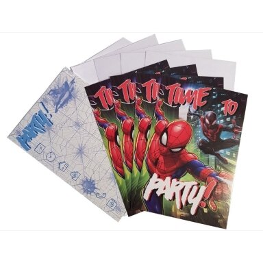 ''Spider-Man'' gimtadienio kvietimai su vokais, 5 vnt