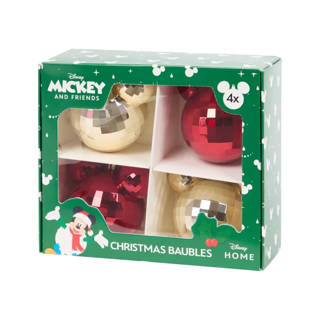 DISNEY Mickey Mouse kalėdiniai eglutės žaisliukai, 4 vnt., Ø 6 cm 2