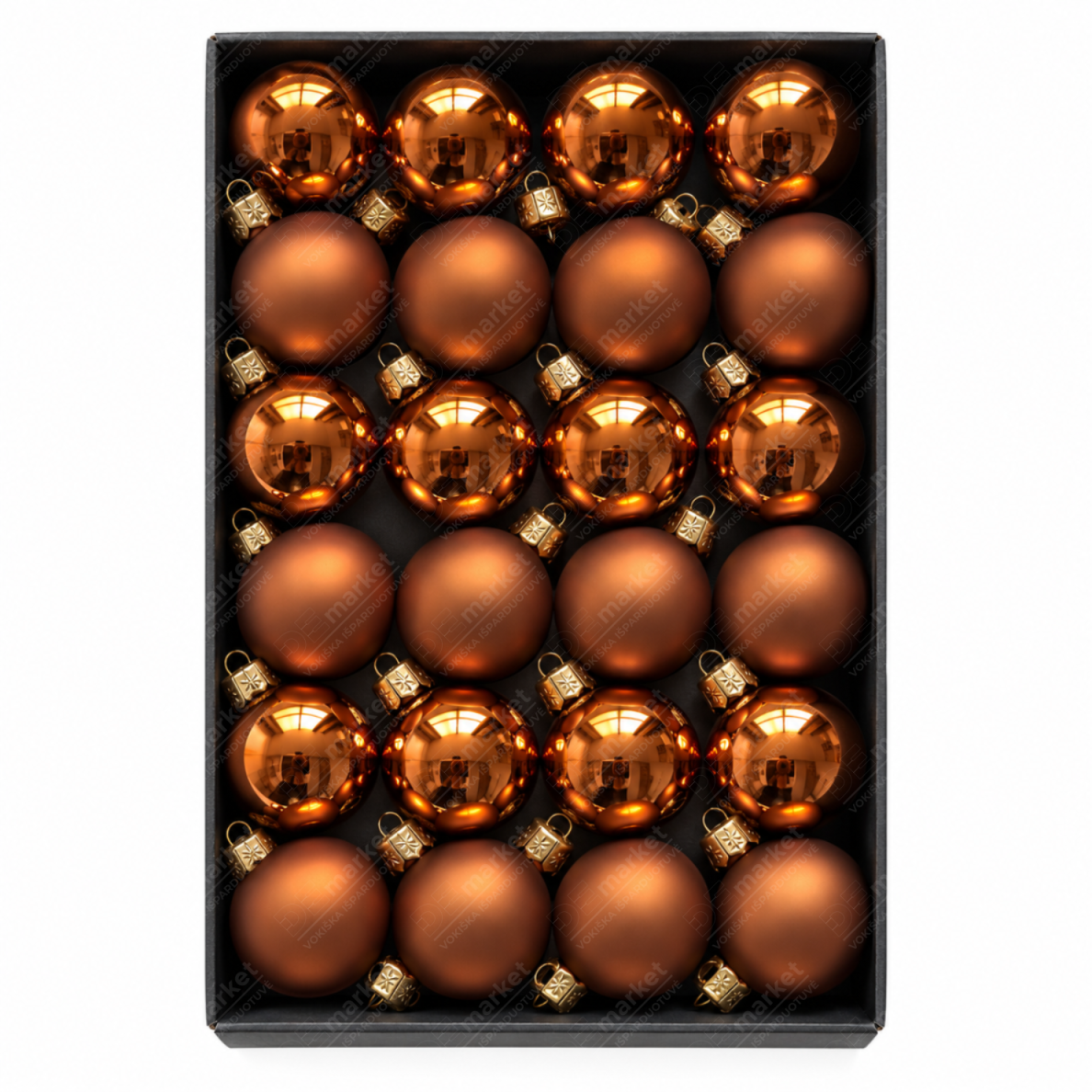 Stikliniai eglutės žaisliukai, 24 vnt, Ø 2,5 cm 3 Stikliniai eglutės žaisliukai, 24 vnt, Ø 2,5 cm 3