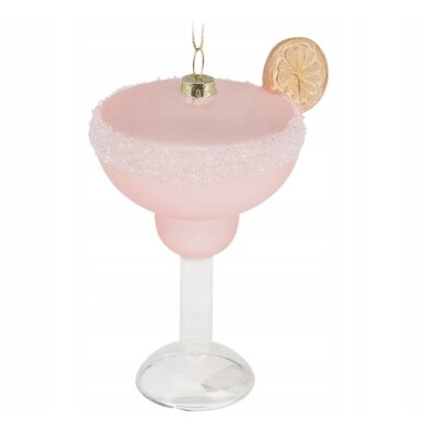 Stiklinis eglutės žaisliukas „Pink Lady kokteilis“