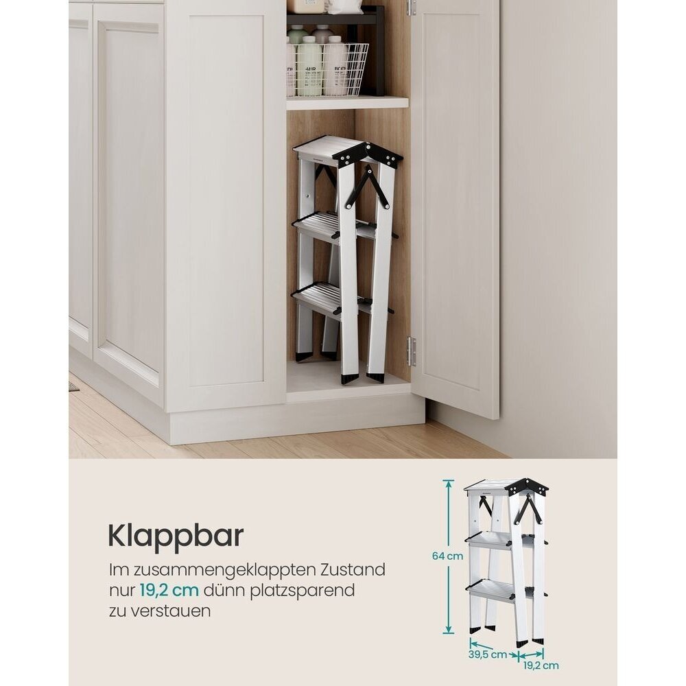 Sulankstomos 3 pakopų kopėčios, iki 150 kg 5 Sulankstomos 3 pakopų kopėčios, iki 150 kg 5