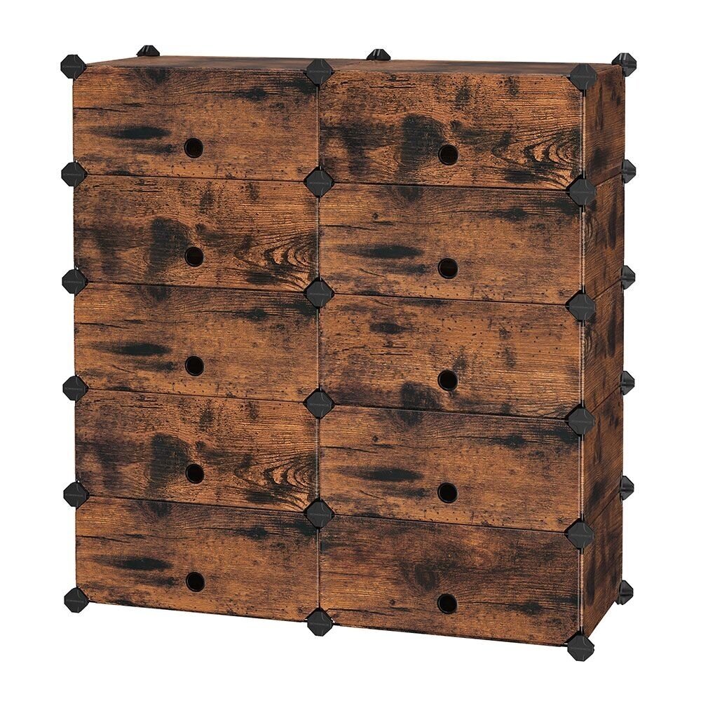 Surenkama 10 skyrių batų spintelė, 173 x 43 x 31 cm 5