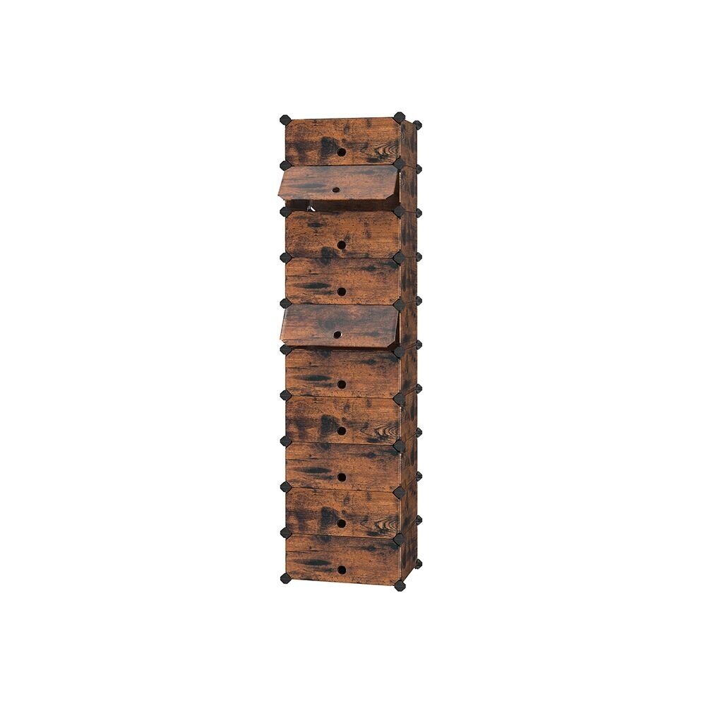 Surenkama 10 skyrių batų spintelė, 173 x 43 x 31 cm Surenkama 10 skyrių batų spintelė, 173 x 43 x 31 cm
