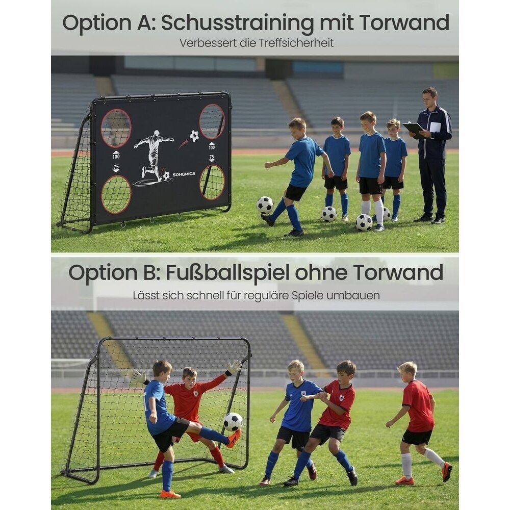 Surenkami metaliniai futbolo vartai, 215 x 150 x 76 cm 2