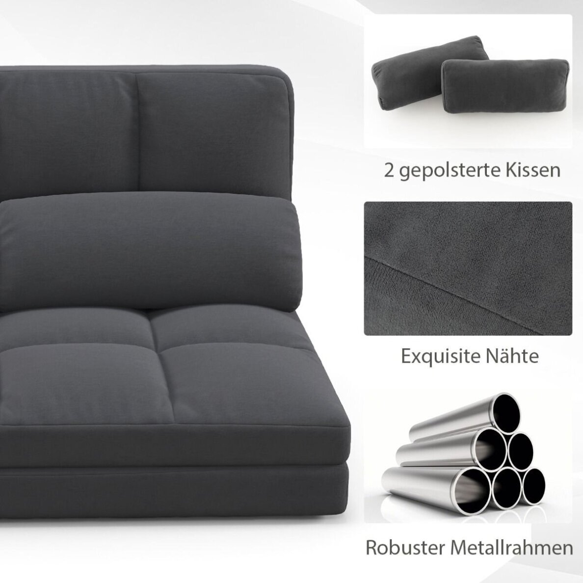 Sulankstoma grindų sofa - lova su reguliuojamu atlošu 6 Sulankstoma grindų sofa - lova su reguliuojamu atlošu 6