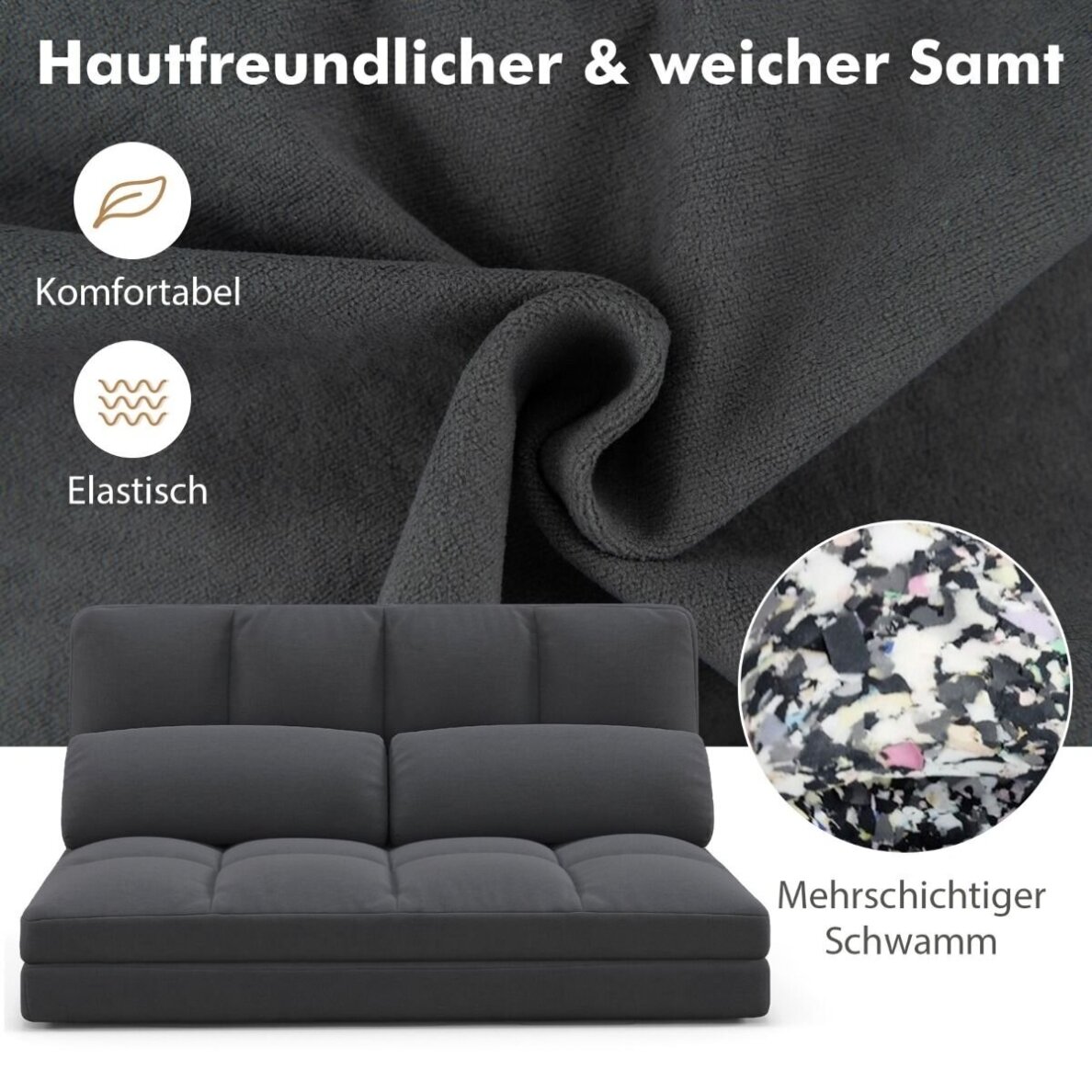 Sulankstoma grindų sofa - lova su reguliuojamu atlošu 5 Sulankstoma grindų sofa - lova su reguliuojamu atlošu 5