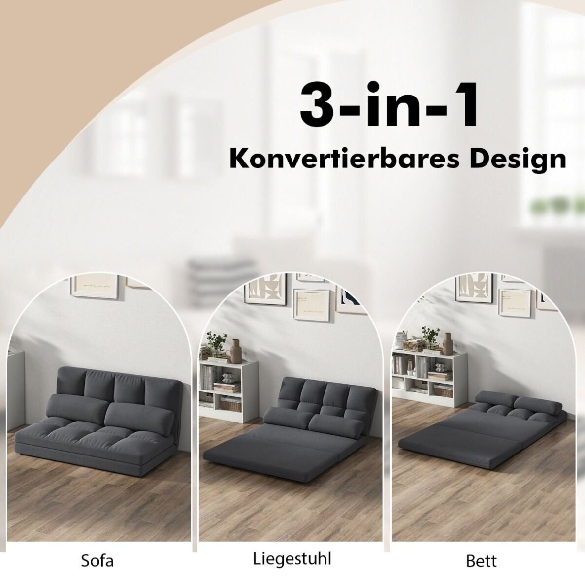 Sulankstoma grindų sofa - lova su reguliuojamu atlošu 2 Sulankstoma grindų sofa - lova su reguliuojamu atlošu 2