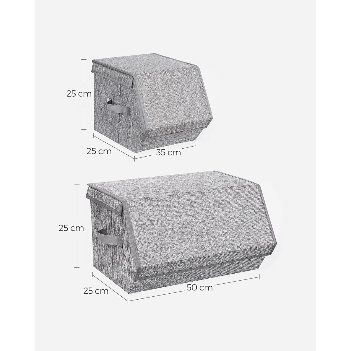 Sulankstomos tekstilinės daiktadėžės su magnetiniais dangčiais, 4 vnt 8 Sulankstomos tekstilinės daiktadėžės su magnetiniais dangčiais, 4 vnt 8