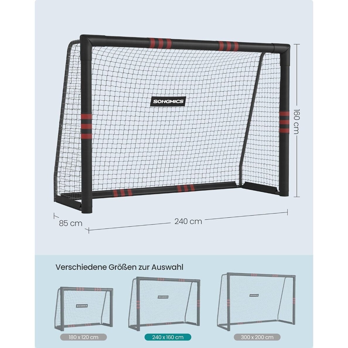 Surenkami metaliniai futbolo vartai, 240 x 160 x 85 cm (Ekspozicinė prekė) 6
