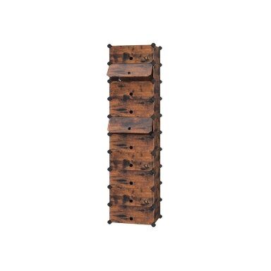 Surenkama 10 skyrių batų spintelė, 173 x 43 x 31 cm