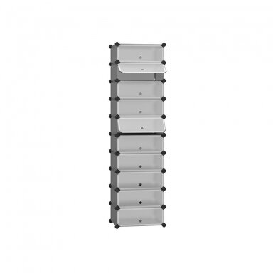 Surenkama 10 skyrių batų spintelė, 173 x 43 x 31 cm