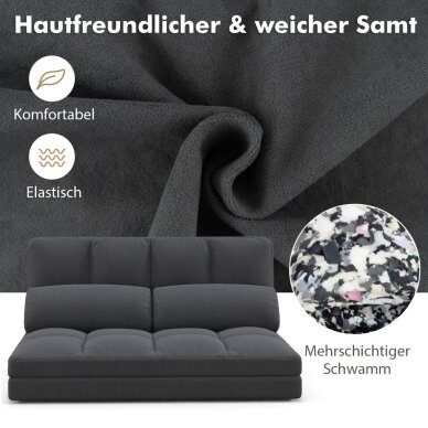 Sulankstoma grindų sofa - lova su reguliuojamu atlošu 5