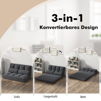 Sulankstoma grindų sofa - lova su reguliuojamu atlošu 2
