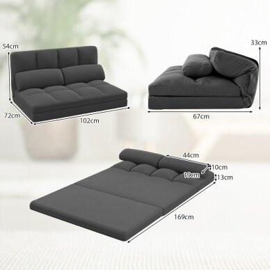 Sulankstoma grindų sofa - lova su reguliuojamu atlošu 7 Sulankstoma grindų sofa - lova su reguliuojamu atlošu 7