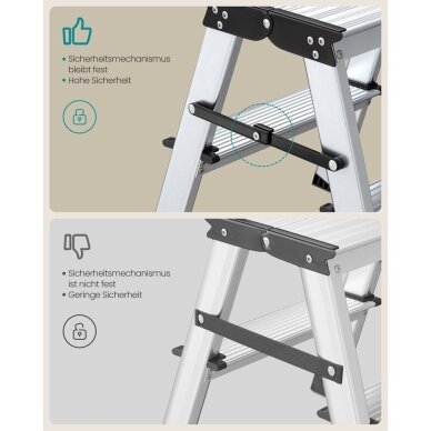Sulankstomos 3 pakopų kopėčios, iki 150 kg 4 Sulankstomos 3 pakopų kopėčios, iki 150 kg 4