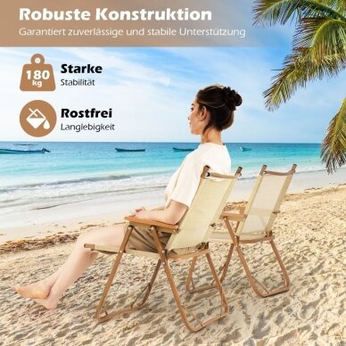 Sulankstomos poilsio kėdės, 2 vnt 4 Sulankstomos poilsio kėdės, 2 vnt 4