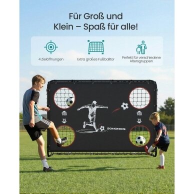 Surenkami metaliniai futbolo vartai, 215 x 150 x 76 cm 3