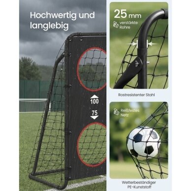 Surenkami metaliniai futbolo vartai, 215 x 150 x 76 cm 5