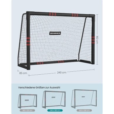 Surenkami metaliniai futbolo vartai, 240 x 160 x 85 cm (Ekspozicinė prekė) 6 Surenkami metaliniai futbolo vartai, 240 x 160 x 85 cm (Ekspozicinė prekė) 6