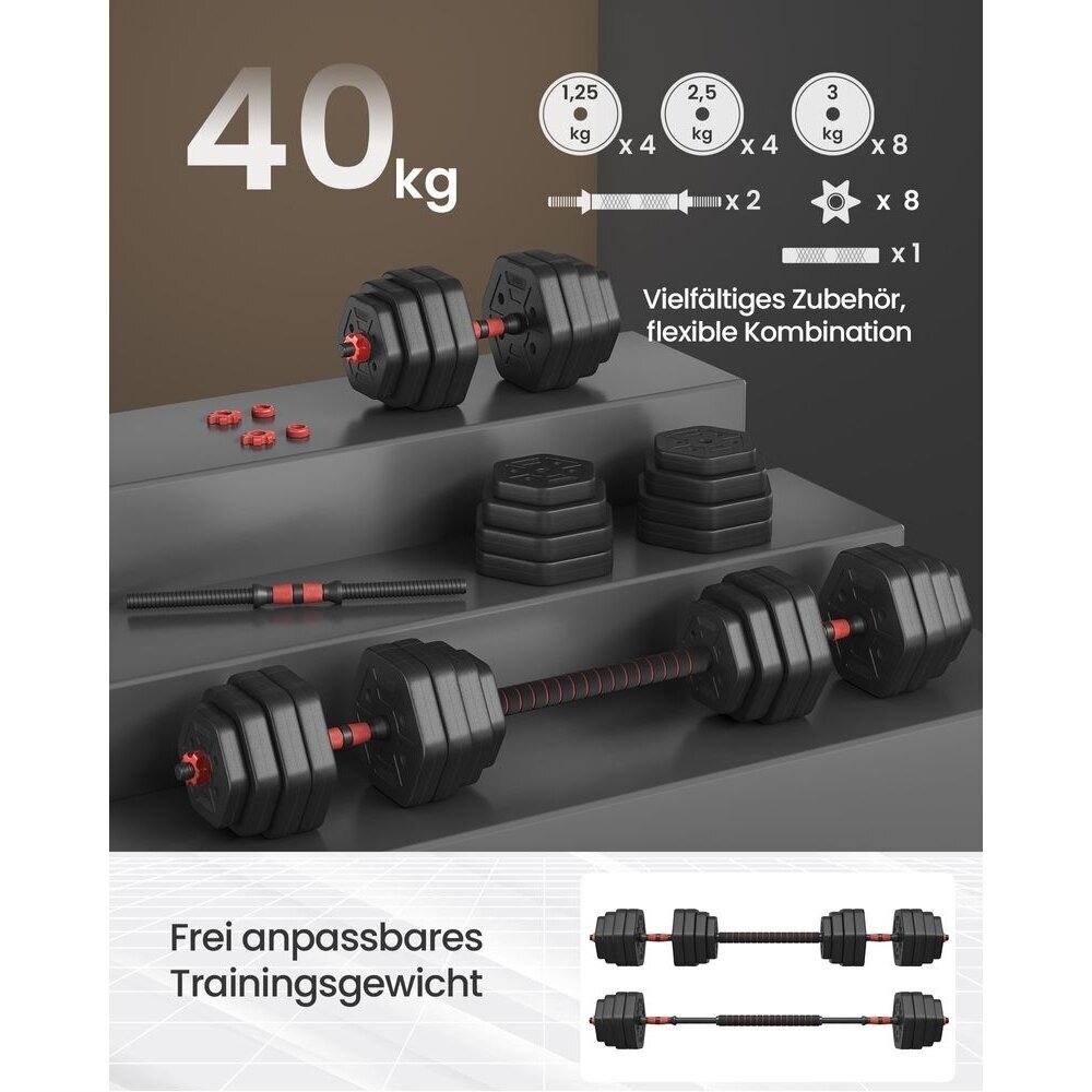 Svarmenų rinkinys - štanga, 2 x 20 arba 40 kg 3 Svarmenų rinkinys - štanga, 2 x 20 arba 40 kg 3