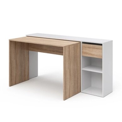 Transformuojamas rašomasis stalas su lentynomis ir stalčiumi BEN, 145 x 46,4 cm Transformuojamas rašomasis stalas su lentynomis ir stalčiumi BEN, 145 x 46,4 cm