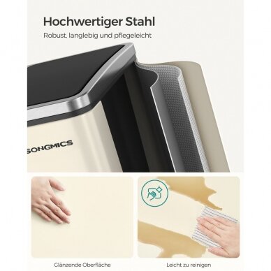 Trijų skyrių šiukšliadėžė su švelnaus užsidarymo mechanizmu, 54 l 3 Trijų skyrių šiukšliadėžė su švelnaus užsidarymo mechanizmu, 54 l 3
