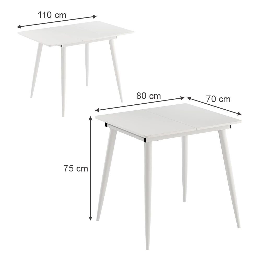 Valgomojo stalas BEAVER, 75 x 80/110 x 70 cm 7 Valgomojo stalas BEAVER, 75 x 80/110 x 70 cm 7