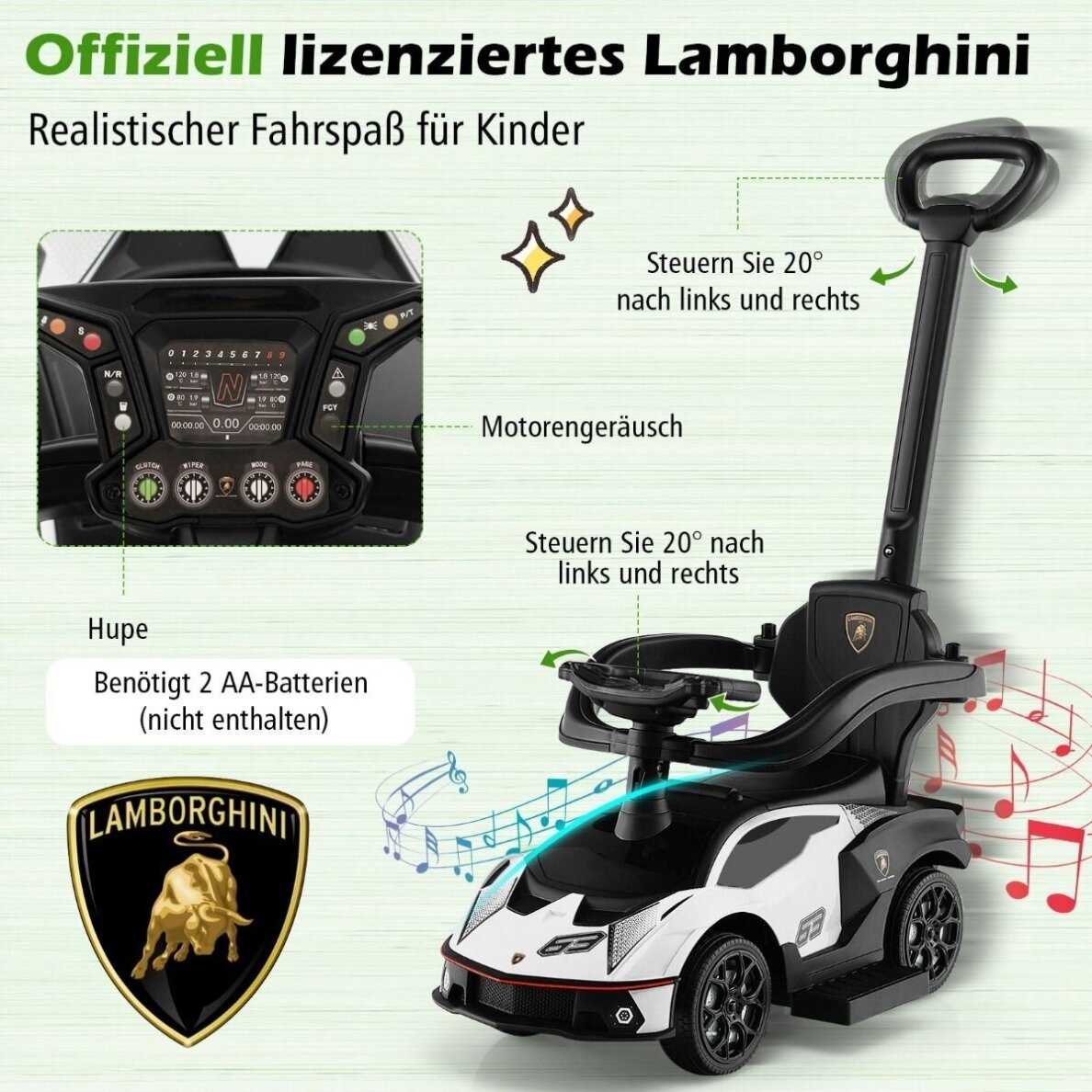 Vaikiška paspiriama - stumdoma mašina Lamborghini 3 Vaikiška paspiriama - stumdoma mašina Lamborghini 3