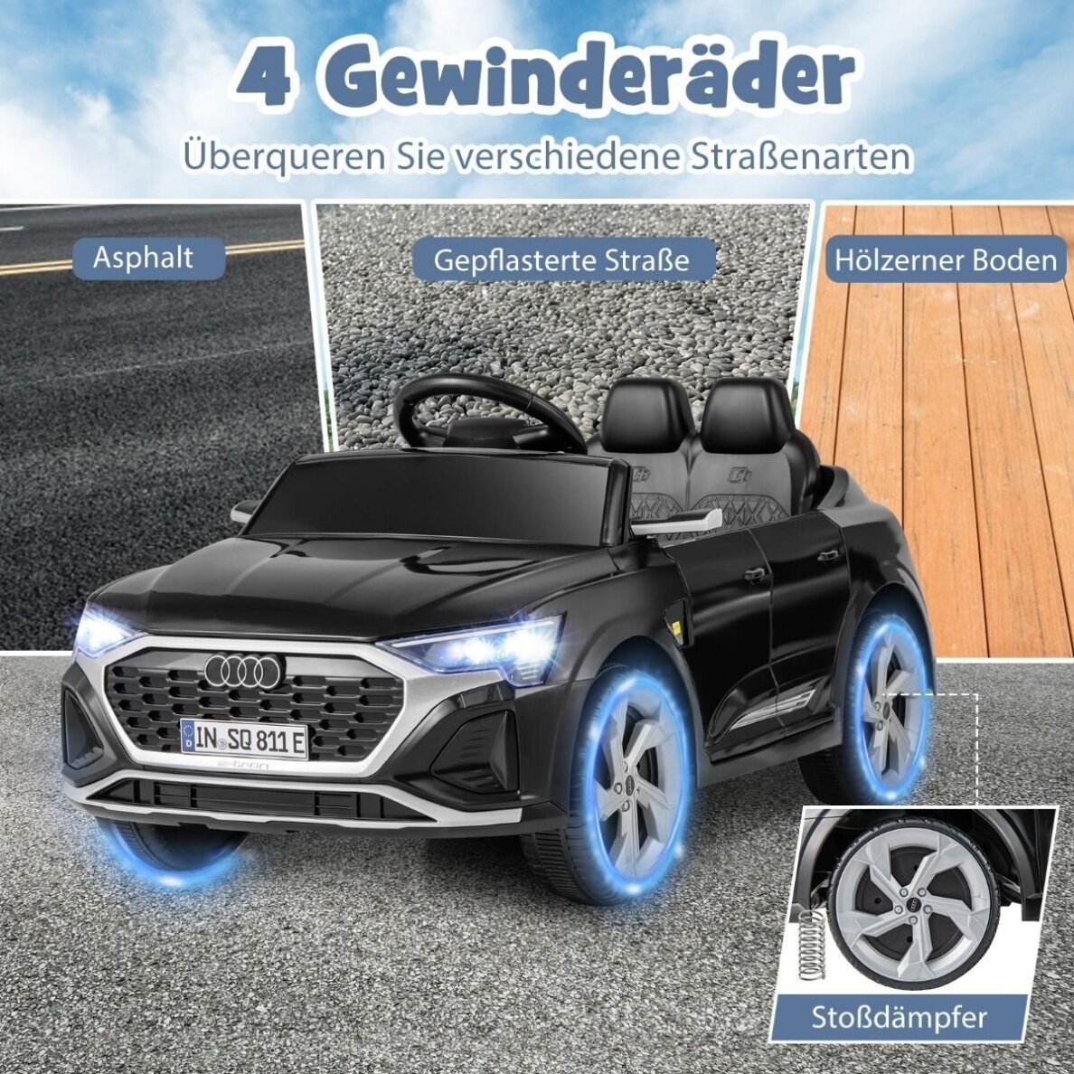 Vaikiškas elektrinis automobilis Audi SQ8, 12V, 3-5 km/h 4 Vaikiškas elektrinis automobilis Audi SQ8, 12V, 3-5 km/h 4