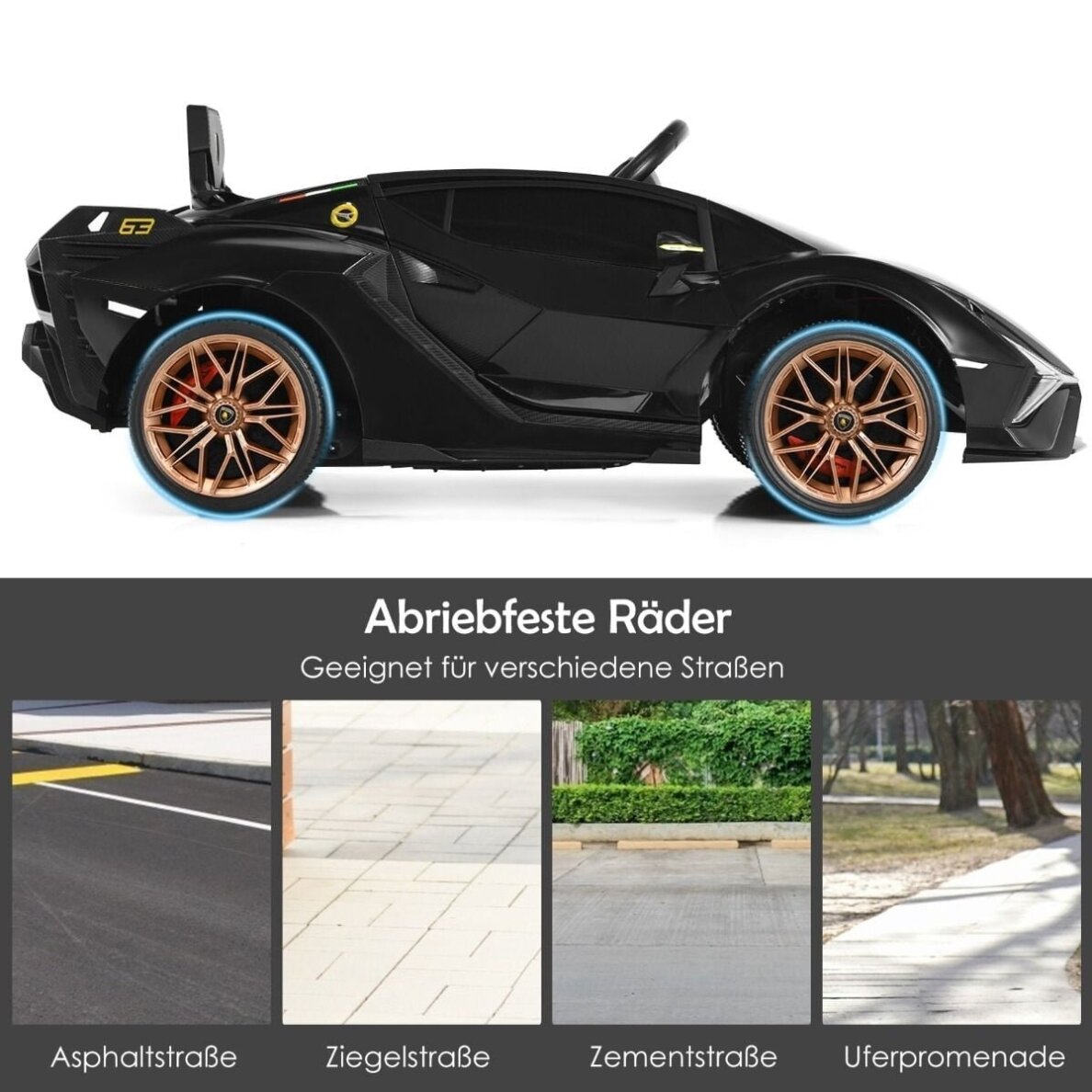 Vaikiškas elektrinis automobilis Lamborghini, 12V, 3–5 km/h 7 Vaikiškas elektrinis automobilis Lamborghini, 12V, 3–5 km/h 7