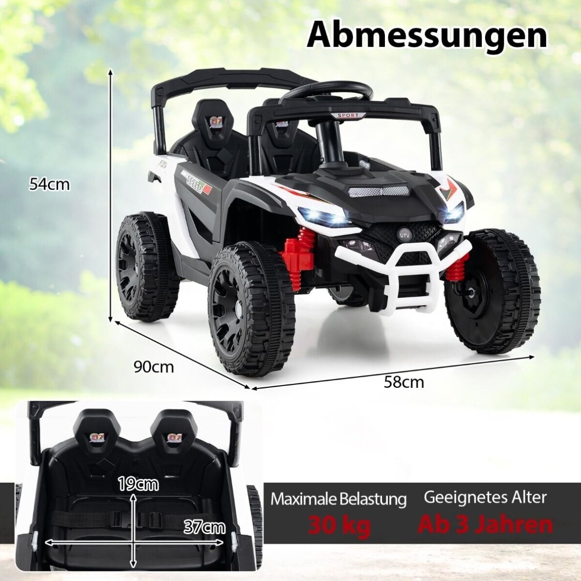 Vaikiškas elektrinis automobilis - UTV bagis, 12V, 3-5 km/h  7
