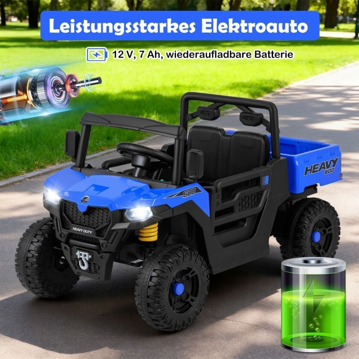 Vaikiškas elektrinis automobilis - savivartis, 12V, 3-5 km/h 8