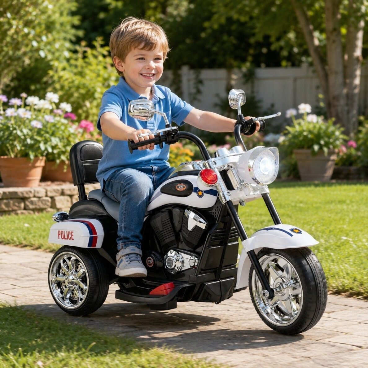 Vaikiškas elektrinis motociklas su reguliuojamu priekiniu žibintu, 6V, 2,5-3 km/h 1 Vaikiškas elektrinis motociklas su reguliuojamu priekiniu žibintu, 6V, 2,5-3 km/h 1