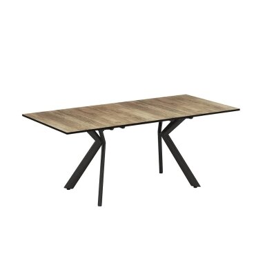 Industrinio stiliaus valgomojo stalas TRILL, 76 x 140/190 x 90 cm