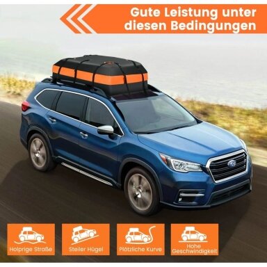 Vandeniui atsparus automobilio stogo krepšys, 450 l