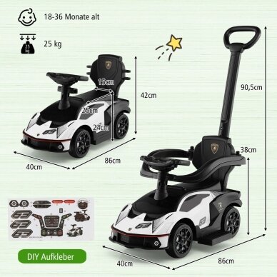 Vaikiška paspiriama - stumdoma mašina Lamborghini 6