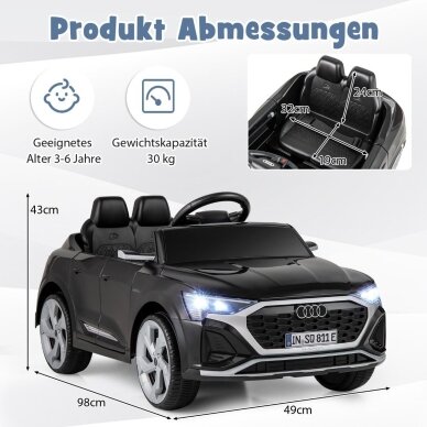 Vaikiškas elektrinis automobilis Audi SQ8, 12V, 3-5 km/h 8